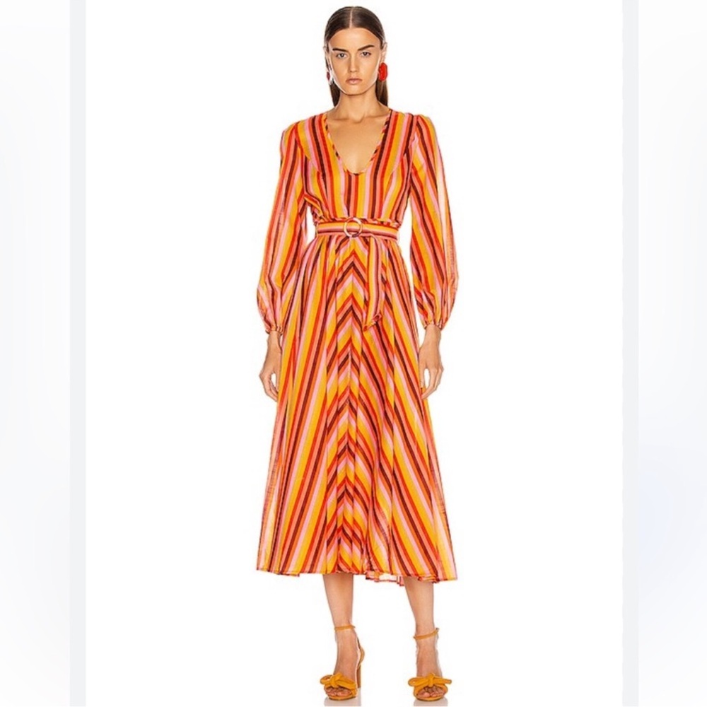 Zimmermann Vibrant Striped Long Sleeve Dress